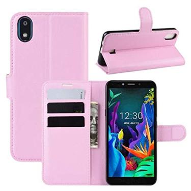 Imagem de Capa Capinha Carteira 360 Para Lg K8 Plus com Tela de 5.45 Polegadas Case Couro Flip Wallet - Danet (Rosa)