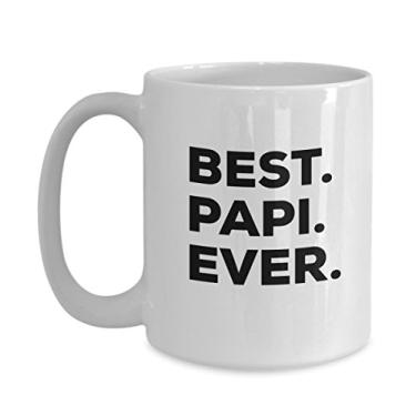 Imagem de Caneca Papi - Melhor Xícara de Café Papi Ever - Presentes Papi - Da Filha Filho - Dia dos Pais Natal Aniversário (Papi, 425 g)