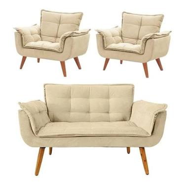 Imagem de Conj. De Poltronas 2 Opalas E 1 Namorad. Bege