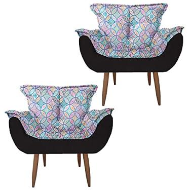 Imagem de Kit 2 Poltrona Decorativa Perola Quarto, Sala, Recepção, Área Gourmet Suede Mandalla