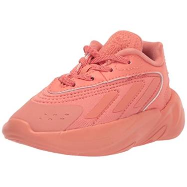 Imagem de adidas Originals Tênis infantil unissex Ozelia, Semi Coral Fusion/Semi Coral Fusion/Semi Coral Fusion (elástico), 10 Toddler