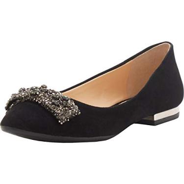 Imagem de Jessica Simpson Sapatilha feminina Genevia Ballet, Preto, 7.5