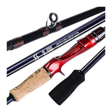 Imagem de Varas de pesca 1,8 m 2,1 m vara de pesca de fundição portátil 4 seções carbono ultraleve vara de pesca dura vara de pesca vara de pesca telescópica (tamanho: vara de fundição 1,8 m)