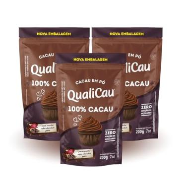 Imagem de Kit Com 03 - Cacau em Pó 100% Cacau 200g QualiCau