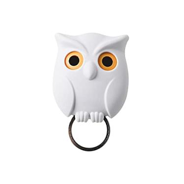 Imagem de Chaveiro de coruja, gancho autocolante para chaves, porta-chaves de coruja noturna para parede ou porta, suporte para pendurar chaves com olhos de coruja de fecho automático, presente para amigos da família