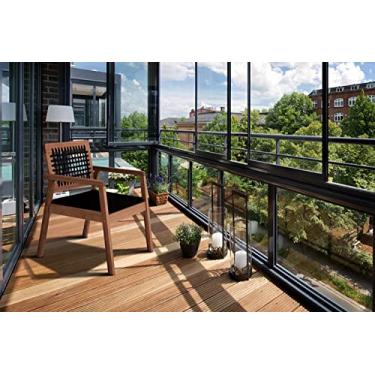 Imagem de Poltrona Decorativa para Jardim Varanda Área Externa Trança Oppa Design - Castanheira e Corda Preta