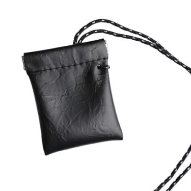 Imagem de menolana Pendurado pescoço bolsa fone de ouvido bolsa de transporte bolsa de armazenamento saco de viagem fone de ouvido para acampamento ao ar livre, preto