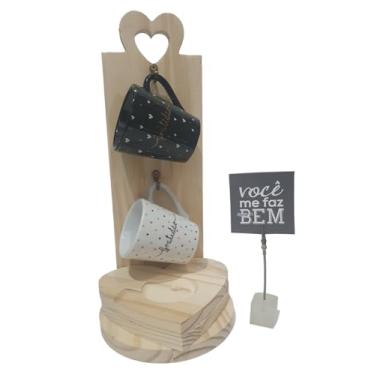 Imagem de Kit Presente Suporte Caneca Xícara Café Amor Gratidão