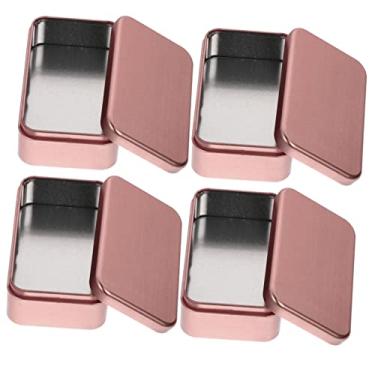 Imagem de Amosfun 4 Pcs embalagem de presente caixa de ferro caixinhas de chá pequenos recipientes de armazenamento pote de biscoitos caixas de presente folha de flandres latas de flandres enlatado