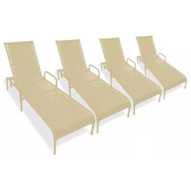 Imagem de Kit 4 Cadeiras Catar com Regulagem para Piscina, Área Externa