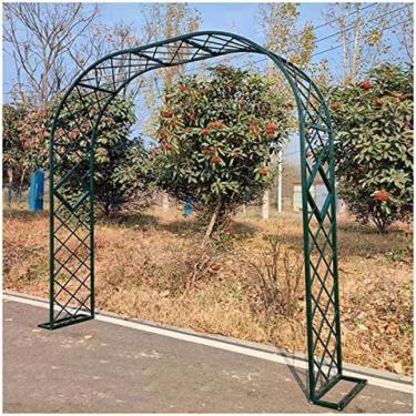 Imagem de Grande arco de jardim de metal para casamento, mandril tubular forte e resistente, treliça de mandril de rosas, para rosas, plantas trepadeiras, suporte para decoração de jardim em arco, ver