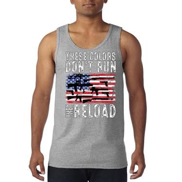 Imagem de Camiseta regata masculina These Colors Don't Run They Reload 2nd Amendment 2A Second Right American Flag Don't Tread on Me, Cinza, 3G