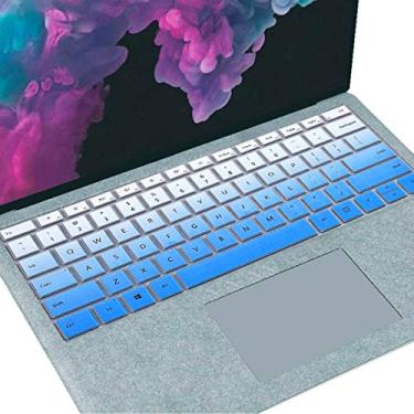 Imagem de Capa de teclado MUBUY para Microsoft Surface Pro 7 2019 2019 2018 Surface Pro 6 Premium ultrafina e macia película protetora de teclado (não serve para Pro 5 4), layout dos EUA - azul gradual