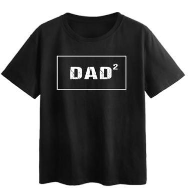Imagem de Camiseta DADA Dad Squared Letter Graphic Print Shirt Leopard Pattern First Time Father's Day Pai Gift Daddy Papa Tee Top, Dad-2, G
