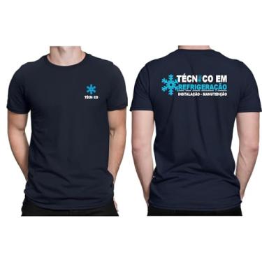 Imagem de Camiseta Tecnico em Refrigeração,modelos exclusivos 100% algodão (BR, Alfa, G, Regular, Azul Marinho)