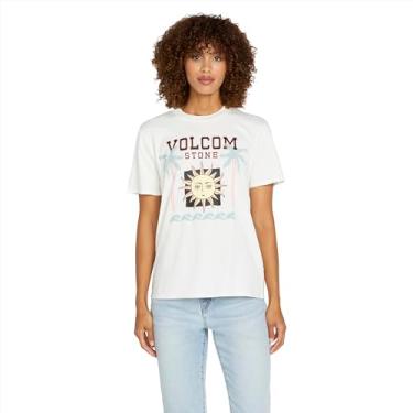 Imagem de Volcom Camiseta feminina de manga curta Lock It Up, Estrela branca 224, PP
