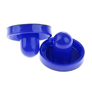 Imagem de Conjunto de empurrador de feltro de mesa de hóquei de ar - plástico, feltro verde, mesas domésticas - escolha de cor e tamanho - ótimo para jogos de hóquei aéreo em tamanho real - azul, grande