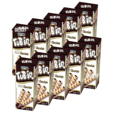 Imagem de Montevérgine, Kit 10 Biscoito Wafer Tubo Recheado Tub-in Tubinho 48g SABORES:Chocolate