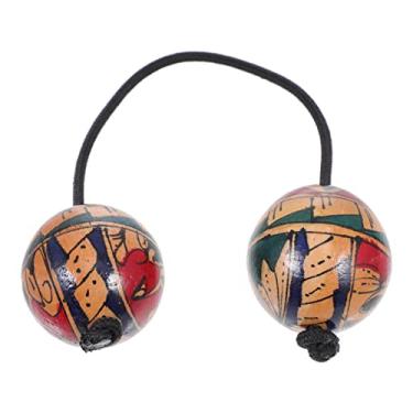 Imagem de Milisten Handprint Asalato Aslatua Kashaka Instrumento Africano Shaker Double Gourd Percussion Rhythmic Ball Cas Instrument Hand Shaker Balls