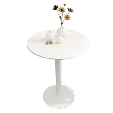 Imagem de Mesa de bar redonda, mesa de bistrô moderna com destaque para mesa à prova d'água, balcão de bistrô, mesa de centro para bar de café da manhã, sala de jantar, branca
