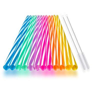 Imagem de Canudos de silicone..., Two-tone Stripe, Opaque