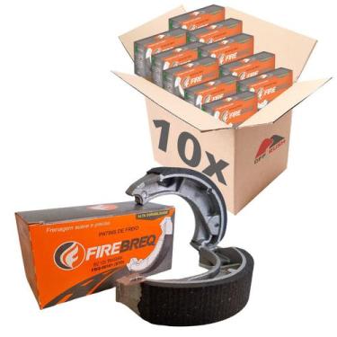 Imagem de Kit Atacado 10 Patins Lona de Freio Firebreq Standard 0,25 0,50 Biz Po