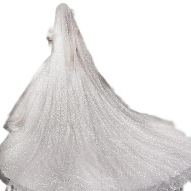 Imagem de Véu Mantilha Noiva Longo Branco Lantejoulas Reais 3 Metros - anjo da m