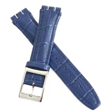 Imagem de Pulseira Relógio Couro 19mm Para A Marca Swatch Irony.LC56 - Savoy, Az