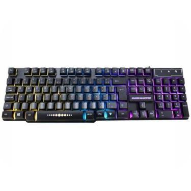 Imagem de Teclado Gamer Semi Mecânico Led Usb Abnt2 KM-52 RGB - KMEX, Preto, Usb