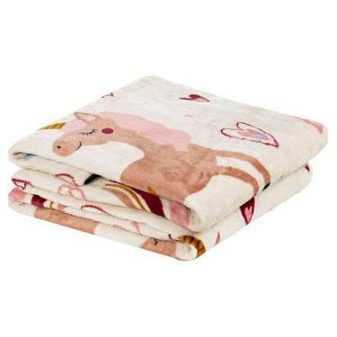 Imagem de Manta Infantil Solteiro Flannel Bouti Kids Macia 1 Pç Unicórnio - BIA 