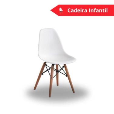 Imagem de Cadeira Eames Infantil Branca Empório Tiffany Base Em Madeira - Seatco