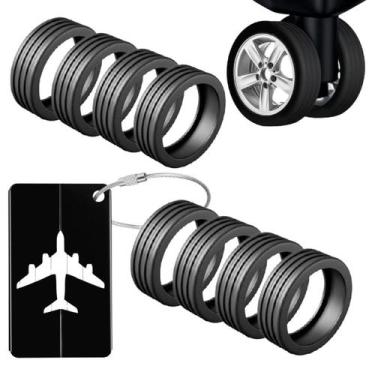 Imagem de Tag Identificador Bagagem C/ Protetor Rodinha Para Mala Kit Completo V