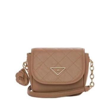 Imagem de Bolsa Feminina Rafitthy Transversal Pequena Costuras Caramelo-Feminino