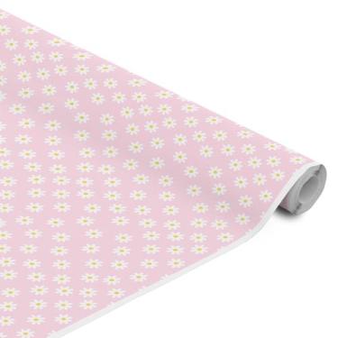 Imagem de Tecido Oxford Estampado Margaridas Flores Pequenas Fundo Rosa - 1,40m 