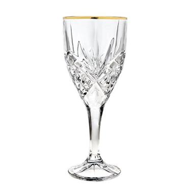 Imagem de Godinger Set Of 4 Dublin Goblet Gold Band, Clear, 3x3x8.10
