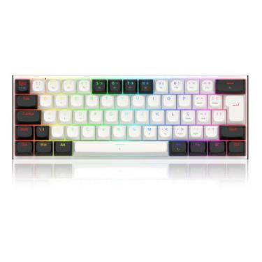 Imagem de Teclado Magnético Redragon Fidd RGB 60% Preto e Branco Switch Redragon Magnético Pink K683BW-RGB PT
