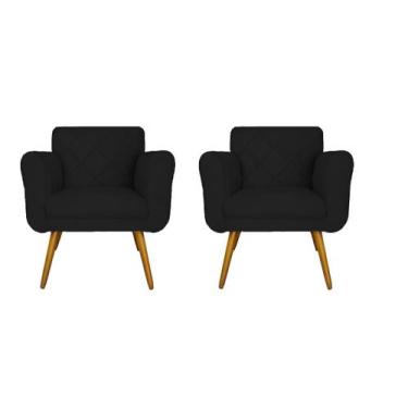 Imagem de Combo 02 Poltronas Estofadas Decorativas Para Quarto Closet Isabella S