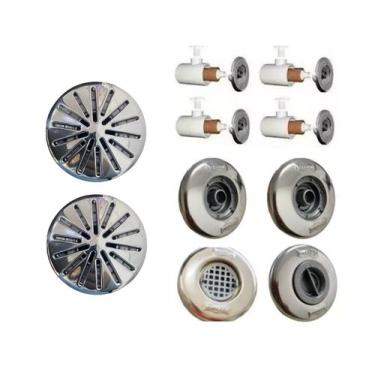 Imagem de Kit 2 Ralos 316 50mm 2 Retornos 1 Aspiração 1 Nível 4 Hidros - Sodrama