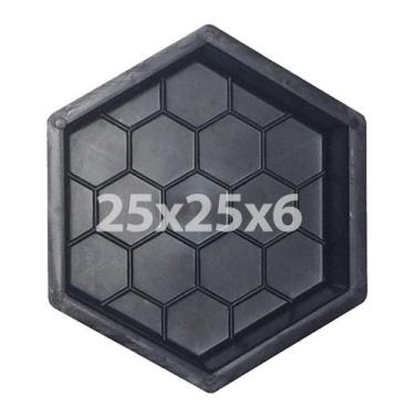 Imagem de Kit 2 Formas Para Piso Sextavado Estriado Calçada 25X25X6 - Gme Formas