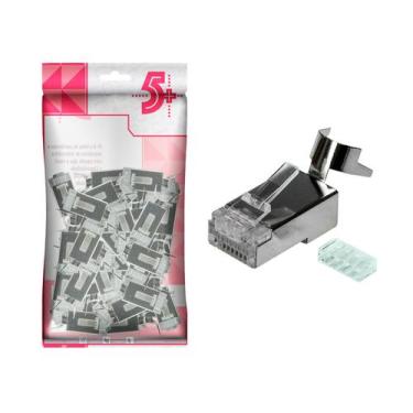 Imagem de Kit c/ 50 Unidades Plug Conector Rede Cat7 Especial Original - 5+, 062