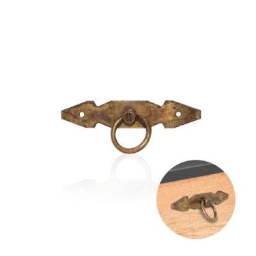 Imagem de Puxador Argola Colonial Ponta de Lança Ouro Velho - Bigfer