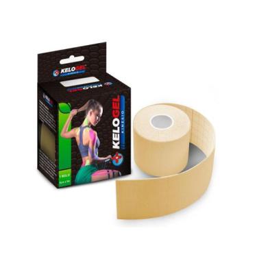 Imagem de Bandagem elástica adesiva fisioterapia muscular  kelogel 5un, Bege