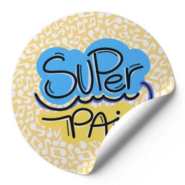 Imagem de 120 Etiquetas Auto Colante Adesivos Redondos Dias Dos Pais Super Pai M