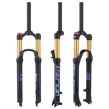Imagem de BOLANY 26/27,5/29 MTB Garfo Suspensão a Ar Amortecedor Ajuste de Recuo 1 1/8 Tubo Reto QR 9 mm Viagem 100 mm Manual/Bloqueio Remoto Ajuste Montanha/Bicicleta de Estrada