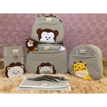 Imagem de Kit De Bolsa Mala Maternidade 5 Peças Completo Safari - WLN Magazine