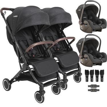 Imagem de Carrinho para Gemeos com 2 Bebe Conforto Kiddo Sprint II Preto