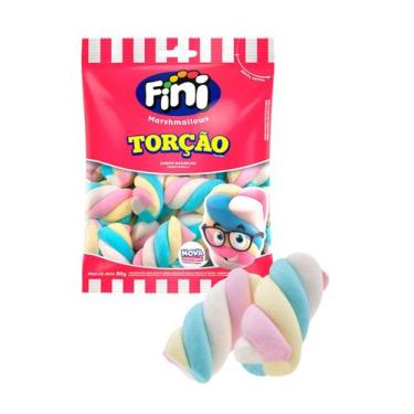 Imagem de Kit 10 Pacotes de Marshmallow Torção Colorido Fini 250g cada