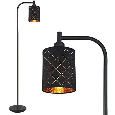 Imagem de AUQUEE Candeeiro de Pé para Quarto, Candeeiros de Pé Led para Sala de Estar com Lâmpada Led de 6 W, Interruptor de Pé, Candeeiros de Pé Modernos de Quinta para Quarto com Abajur Recortado Decorativo,