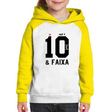 Imagem de Moletom Infantil Aqui é 10 e Faixa - Foca na Moda, Branco, Amarelo, 2