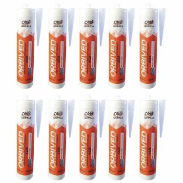Imagem de Kit 10 Un Adesivo Silicone Acético Branco Multiuso 250g ORBI